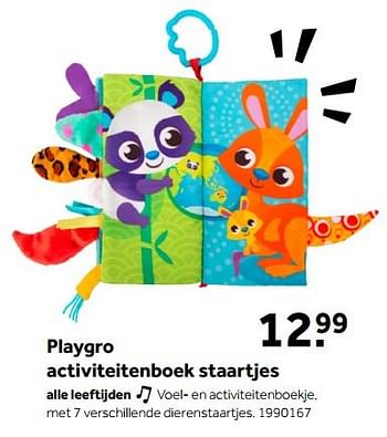 Aanbiedingen Playgro activiteitenboek staartjes - Playgro - Geldig van 01/10/2022 tot 05/12/2022 bij Intertoys