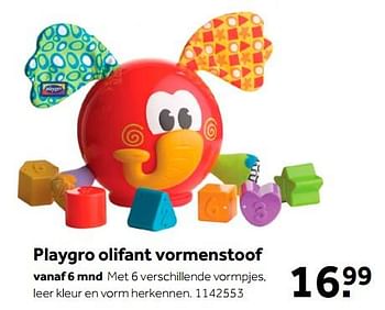 Aanbiedingen Playgro olifant vormenstoof - Playgro - Geldig van 01/10/2022 tot 05/12/2022 bij Intertoys