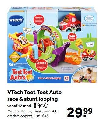 Aanbiedingen Vtech toet toet auto race + stunt looping - Vtech - Geldig van 01/10/2022 tot 05/12/2022 bij Intertoys