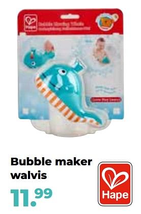 Aanbiedingen Bubble maker walvis - Hape - Geldig van 10/10/2022 tot 06/12/2022 bij Multi Bazar