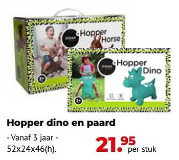 Aanbiedingen Hopper dino en paard - Huismerk - Multi Bazar - Geldig van 10/10/2022 tot 06/12/2022 bij Multi Bazar