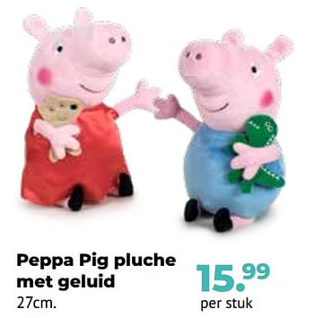 Aanbiedingen Peppa pig pluche met geluid - Peppa  Pig - Geldig van 10/10/2022 tot 06/12/2022 bij Multi Bazar