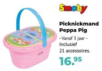 Aanbiedingen Picknickmand peppa pig - Smoby - Geldig van 10/10/2022 tot 06/12/2022 bij Multi Bazar