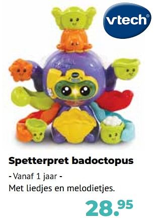 Aanbiedingen Spetterpret badoctopus - Vtech - Geldig van 10/10/2022 tot 06/12/2022 bij Multi Bazar