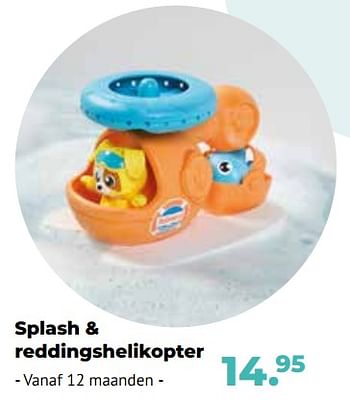 Aanbiedingen Splash + reddingshelikopter - Tomy - Geldig van 10/10/2022 tot 06/12/2022 bij Multi Bazar