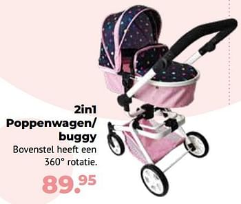 Aanbiedingen 2in1 poppenwagen- buggy - Huismerk - Multi Bazar - Geldig van 10/10/2022 tot 06/12/2022 bij Multi Bazar