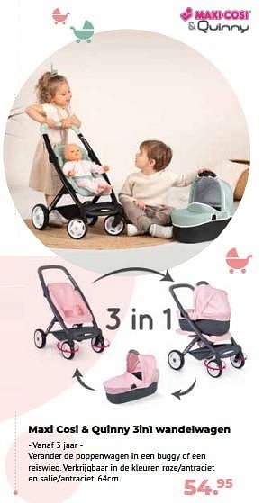 Aanbiedingen Maxi cosi + quinny 3in1 wandelwagen - Smoby - Geldig van 10/10/2022 tot 06/12/2022 bij Multi Bazar