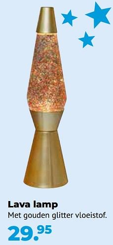 Aanbiedingen Lava lamp met gouden glitter vloeistof - Huismerk - Multi Bazar - Geldig van 10/10/2022 tot 06/12/2022 bij Multi Bazar