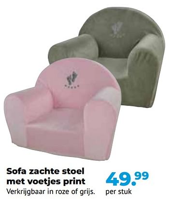 Aanbiedingen Sofa zachte stoel met voetjes print - Huismerk - Multi Bazar - Geldig van 10/10/2022 tot 06/12/2022 bij Multi Bazar