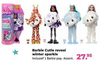 Aanbiedingen Barbie cutie reveal winter sparkle - Mattel - Geldig van 10/10/2022 tot 06/12/2022 bij Multi Bazar