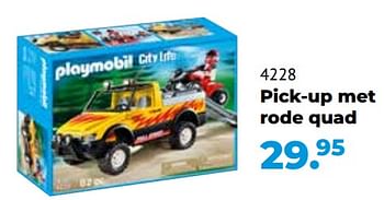 Aanbiedingen 4228 pick-up met rode quad - Playmobil - Geldig van 10/10/2022 tot 06/12/2022 bij Multi Bazar