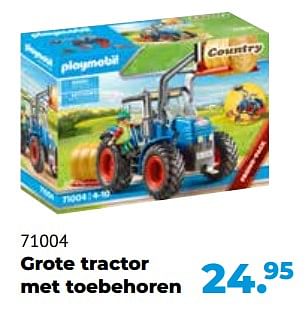 Aanbiedingen 71004 grote tractor met toebehoren - Playmobil - Geldig van 10/10/2022 tot 06/12/2022 bij Multi Bazar