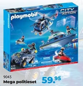 Aanbiedingen 9043 mega politieset - Playmobil - Geldig van 10/10/2022 tot 06/12/2022 bij Multi Bazar