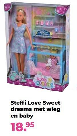 Aanbiedingen Steffi love sweet dreams met wieg en baby - Steffi Love - Geldig van 10/10/2022 tot 06/12/2022 bij Multi Bazar