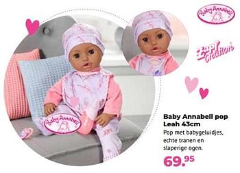 Aanbiedingen Baby annabell pop leah - Zapf creation - Geldig van 10/10/2022 tot 06/12/2022 bij Multi Bazar