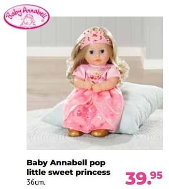 Aanbiedingen Baby annabell pop little sweet princess - Zapf creation - Geldig van 10/10/2022 tot 06/12/2022 bij Multi Bazar