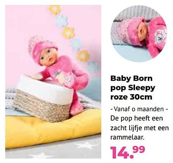 Aanbiedingen Baby born pop sleepy roze - Zapf creation - Geldig van 10/10/2022 tot 06/12/2022 bij Multi Bazar