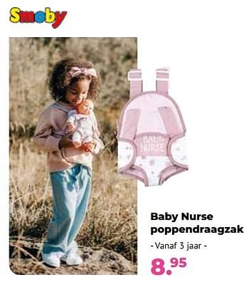 Aanbiedingen Baby nurse poppendraagzak - Smoby - Geldig van 10/10/2022 tot 06/12/2022 bij Multi Bazar