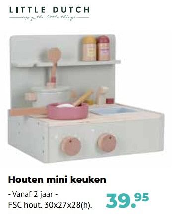 Aanbiedingen Houten mini keuken - Little Dutch - Geldig van 10/10/2022 tot 06/12/2022 bij Multi Bazar