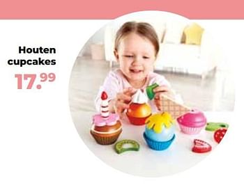 Aanbiedingen Houten cupcakes - Hape - Geldig van 10/10/2022 tot 06/12/2022 bij Multi Bazar