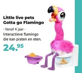 Aanbiedingen Little live pets gotta go flamingo - Moose - Geldig van 10/10/2022 tot 06/12/2022 bij Multi Bazar