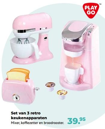 Aanbiedingen Set van 3 retro keukenapparaten - Play-Go - Geldig van 10/10/2022 tot 06/12/2022 bij Multi Bazar