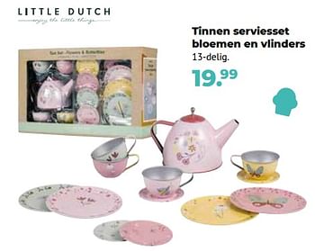 Aanbiedingen Tinnen serviesset bloemen en vlinders - Little Dutch - Geldig van 10/10/2022 tot 06/12/2022 bij Multi Bazar