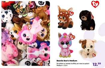 Aanbiedingen Beanie boo’s medium - Ty - Geldig van 10/10/2022 tot 06/12/2022 bij Multi Bazar