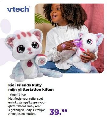 Aanbiedingen Kidi friends ruby mijn glittertattoo kitten - Vtech - Geldig van 10/10/2022 tot 06/12/2022 bij Multi Bazar