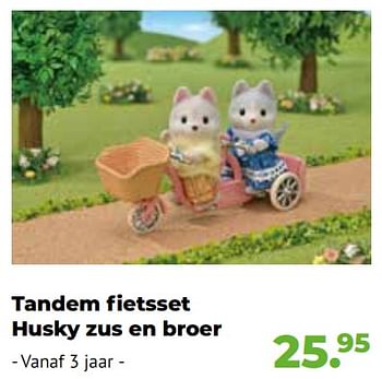 Aanbiedingen Tandem fietsset husky zus en broer - Sylvanian Families - Geldig van 10/10/2022 tot 06/12/2022 bij Multi Bazar