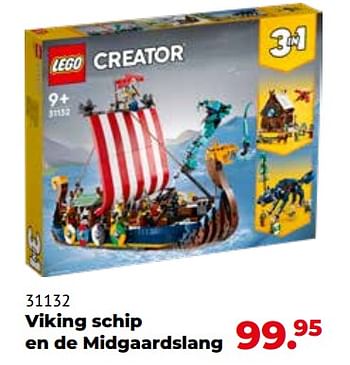 Aanbiedingen 31132 viking schip en de midgaardslang - Lego - Geldig van 10/10/2022 tot 06/12/2022 bij Multi Bazar