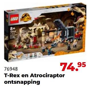 Aanbiedingen 76948 t-rex en atrociraptor ontsnapping - Lego - Geldig van 10/10/2022 tot 06/12/2022 bij Multi Bazar