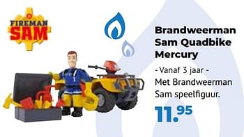 Aanbiedingen Brandweerman sam quadbike mercury - Simba - Geldig van 10/10/2022 tot 06/12/2022 bij Multi Bazar