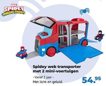 Aanbiedingen Spidey web transporter met 2 mini-voertuigen - Jazwares - Geldig van 10/10/2022 tot 06/12/2022 bij Multi Bazar