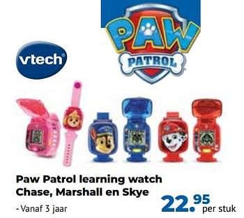 Aanbiedingen Paw patrol learning watch chase, marshall en skye - Vtech - Geldig van 10/10/2022 tot 06/12/2022 bij Multi Bazar