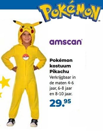 Aanbiedingen Pokémon kostuum pikachu - Pokemon - Geldig van 10/10/2022 tot 06/12/2022 bij Multi Bazar
