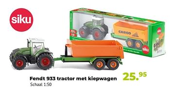 Aanbiedingen Fendt 933 tractor met kiepwagen - SIKU - Geldig van 10/10/2022 tot 06/12/2022 bij Multi Bazar