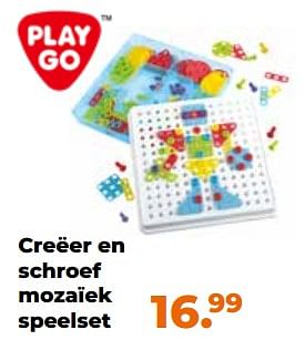 Aanbiedingen Creëer en schroef mozaïek speelset - Play-Go - Geldig van 10/10/2022 tot 06/12/2022 bij Multi Bazar