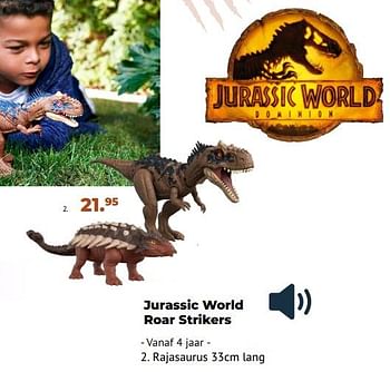Aanbiedingen Jurassic world roar strikers rajasaurus - Mattel - Geldig van 10/10/2022 tot 06/12/2022 bij Multi Bazar