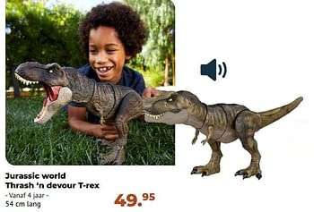 Aanbiedingen Jurassic world thrash ‘n devour t-rex - Mattel - Geldig van 10/10/2022 tot 06/12/2022 bij Multi Bazar