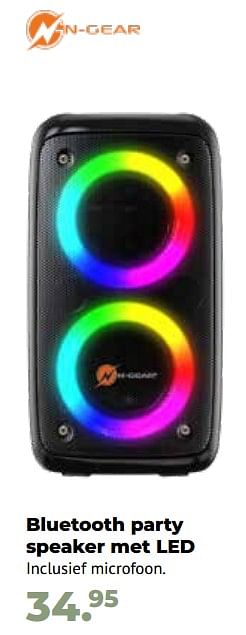 Aanbiedingen Bluetooth party speaker met led - N-Gear - Geldig van 10/10/2022 tot 06/12/2022 bij Multi Bazar
