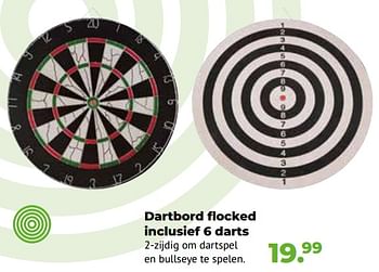 Aanbiedingen Dartbord flocked inclusief 6 darts - SportX - Geldig van 10/10/2022 tot 06/12/2022 bij Multi Bazar