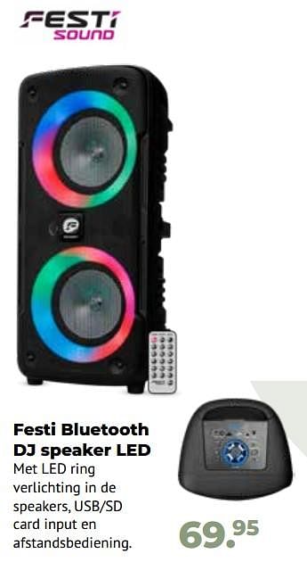 Aanbiedingen Festi bluetooth dj speaker led - FestiSound - Geldig van 10/10/2022 tot 06/12/2022 bij Multi Bazar