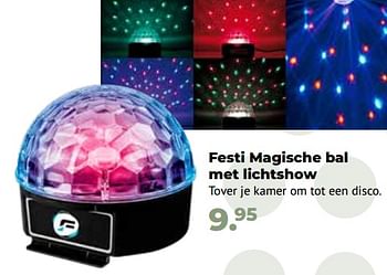 Aanbiedingen Festi magische bal met lichtshow - FestiSound - Geldig van 10/10/2022 tot 06/12/2022 bij Multi Bazar