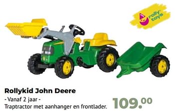 Aanbiedingen Rollykid john deere - Rolly toys - Geldig van 10/10/2022 tot 06/12/2022 bij Multi Bazar