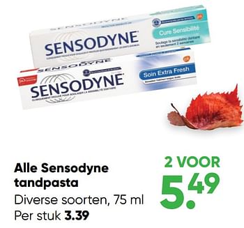 Aanbiedingen Alle sensodyne tandpasta - Sensodyne - Geldig van 10/10/2022 tot 23/10/2022 bij Big Bazar