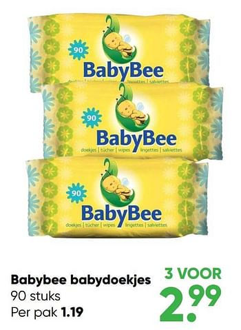 Aanbiedingen Babybee babydoekjes - Babybee - Geldig van 10/10/2022 tot 23/10/2022 bij Big Bazar