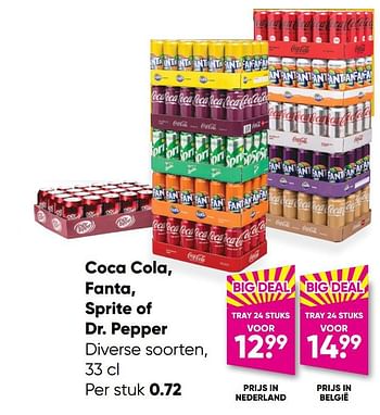 Aanbiedingen Coca cola fanta sprite of dr. pepper - Huismerk - Big Bazar - Geldig van 10/10/2022 tot 23/10/2022 bij Big Bazar
