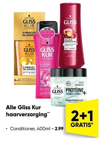 Aanbiedingen Gliss kur conditioner - Schwartzkopf - Geldig van 10/10/2022 tot 23/10/2022 bij Big Bazar