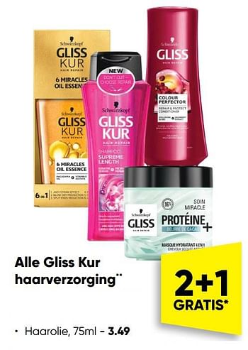 Aanbiedingen Gliss kur haarolie - Schwartzkopf - Geldig van 10/10/2022 tot 23/10/2022 bij Big Bazar